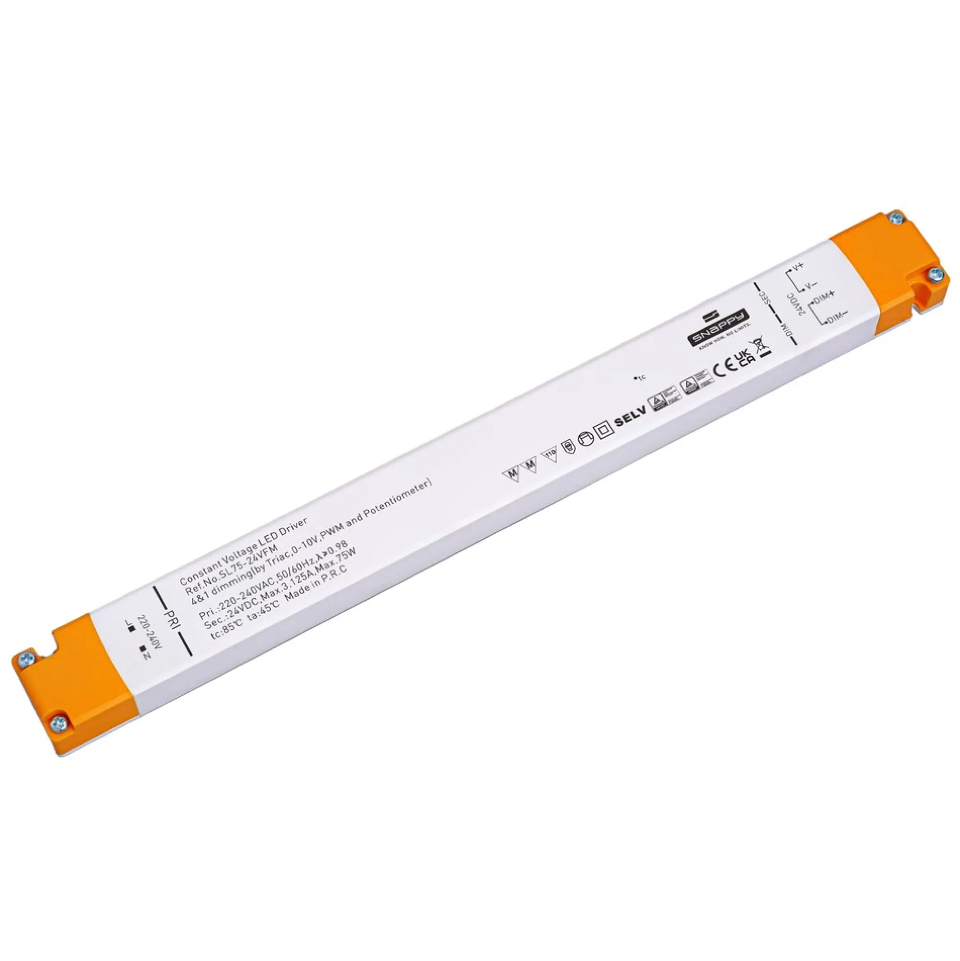 Snappy 75W / 24V DC dæmpbar 4i1 strømforsyning, 3.125A, IP20 indendørs