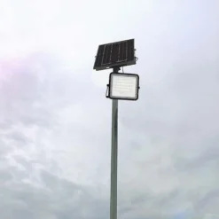 Solara LED projektør, 10W, 800lm, IP65, kold hvid, inkl. fjernbetjening og solcellepanel