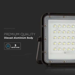 Solara LED projektør, 10W, 800lm, IP65, kold hvid, inkl. fjernbetjening og solcellepanel