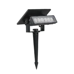 Solara Mini 2-i-1 havelampe, 0,9W, sort, IP65, 3000K, 80 lumen, 68° spredning, væglampe og spyd, solcelle - Kulør: Varm
