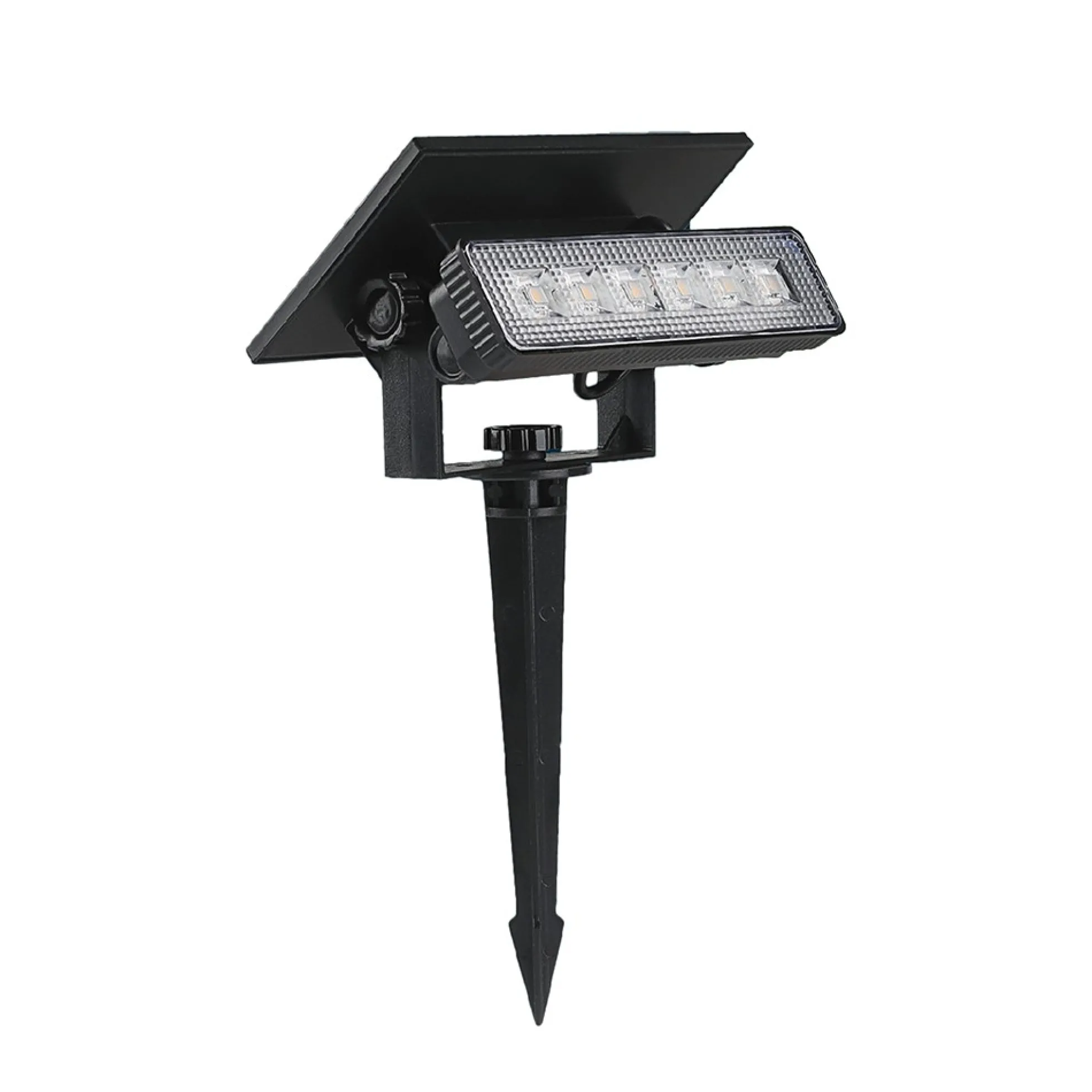 Solara Mini 2-i-1 havelampe, 0,9W, sort, IP65, 3000K, 80 lumen, 68° spredning, væglampe og spyd, solcelle - Kulør: Varm
