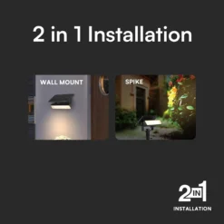 Solara Mini 2-i-1 havelampe, 0,9W, sort, IP65, 3000K, 80 lumen, 68° spredning, væglampe og spyd, solcelle - Kulør: Varm