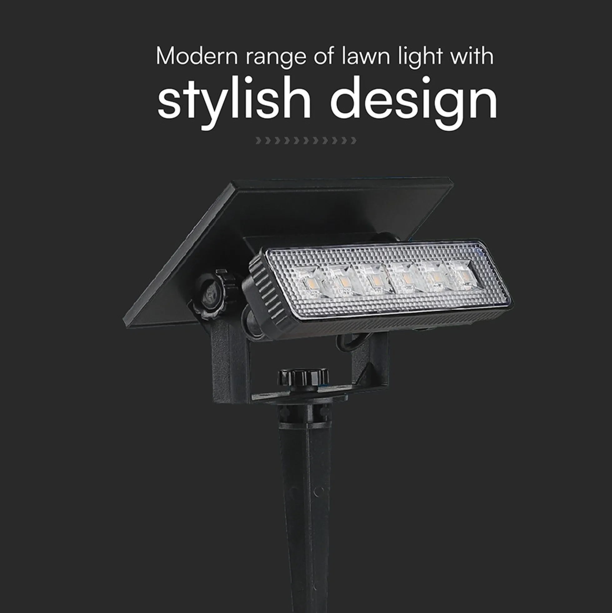 Solara Mini 2-i-1 havelampe, 0,9W, sort, IP65, 3000K, 80 lumen, 68° spredning, væglampe og spyd, solcelle - Kulør: Varm
