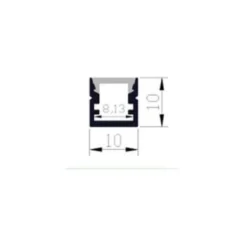 Sort matteret aluprofil til akustikpanel - 1,2m længde, 10x10mm
