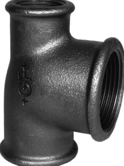 Sort tee m. muffer - 1" x 1" x ½"
