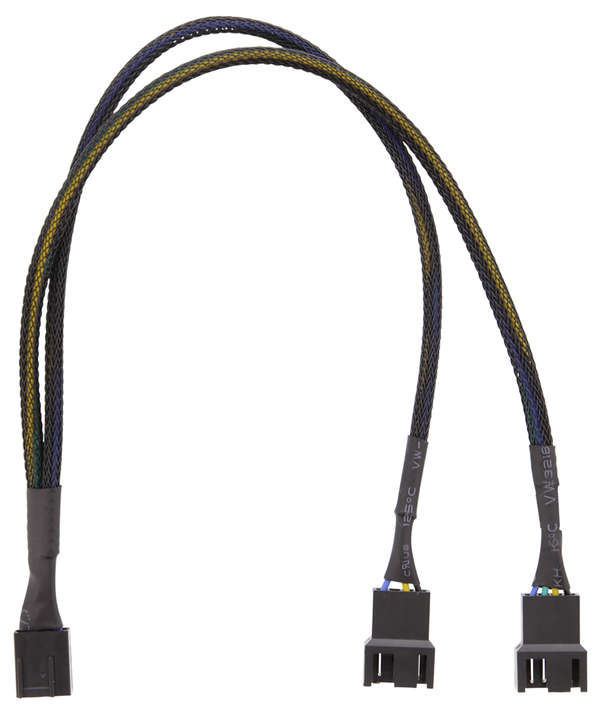 Splitter til PWM blæsere, 4-pin til 2x4-pin, sort