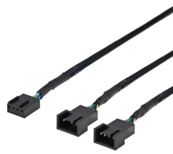 Splitter til PWM blæsere, 4-pin til 2x4-pin, sort