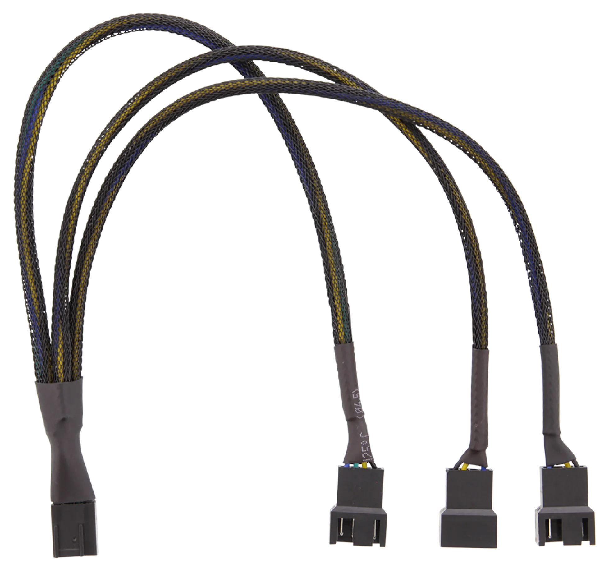 Splitter til PWM-blæsere, 4-pin til 3x4-pin hun, sort - Deltaco