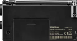 SR-36, sort, AM/FM analog lommeradio, med indbygget højttaler
