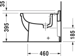 Starck 3 gulvbidet, 360x560 mm, hvid, med hanehul, med overløb, med fastgørelse, wondergliss - Duravit