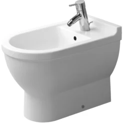 Starck 3 gulvbidet, 360x560 mm, hvid, med hanehul, med overløb, med fastgørelse, wondergliss - Duravit