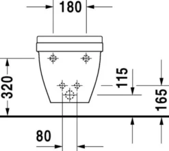 Starck 3 vægbidet, skjult montering, 540 mm dybde, hvid