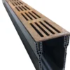 Star Drain afløbsrende, 65 mm x 103 mm, 1 meter, PVC med cortenstål rist, A15