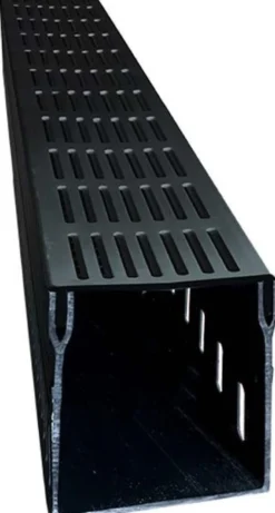 Star Drain drænrende, 100 x 103 x 1000 mm, med sort alu-rist