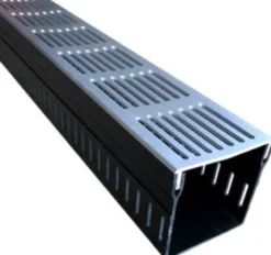 Star Drain drænrende, 100 x 103 x 1000 mm, 2-sidet med grå alu-rist