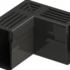 Star Drain hjørne, 65 x 103 mm, PVC med sort aluminiumsrist