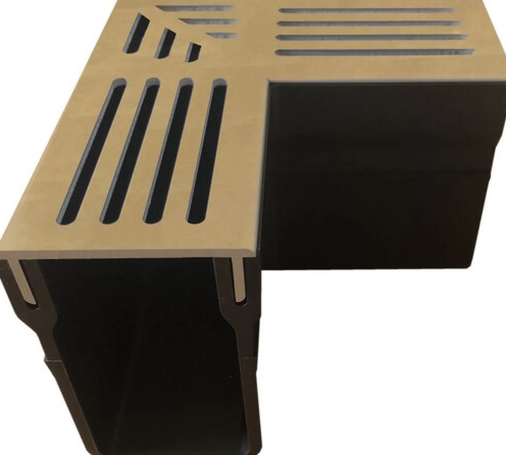 Star Drain PVC-hjørne, 65 x 103 mm, med corten stålrist - Star Drain