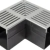 Star Drain PVC-hjørne, 100 x 103 mm, med grå aluminiumsrist