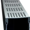 Star Drain PVC-rende med grå aluminiumsrist, 100 x 103 x 1000 mm