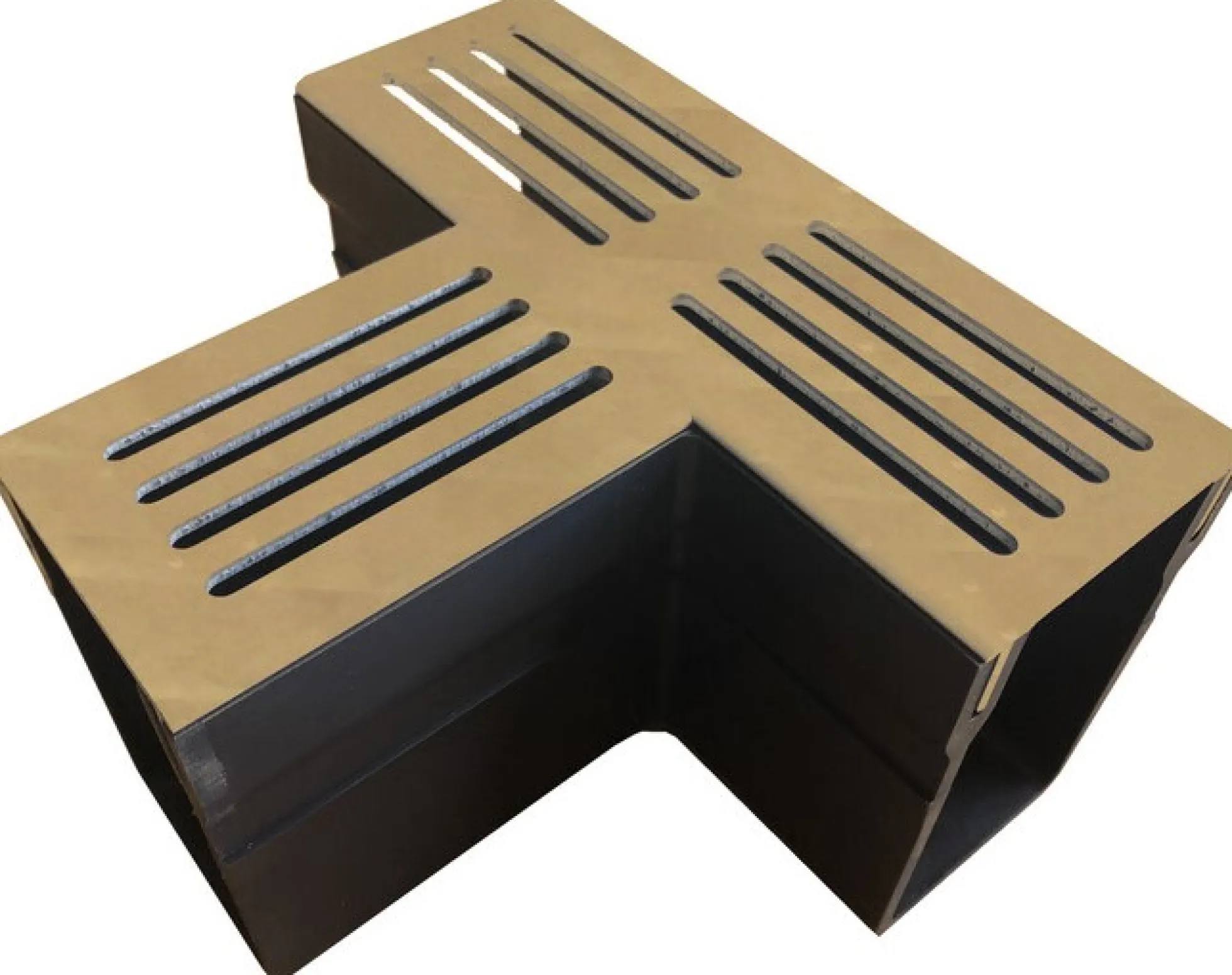 Star Drain PVC-tee, 65 x 103 mm, med cortenstål rist, A15 belastning