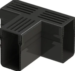 Star Drain PVC-tee, 65 x 103 mm med sort aluminiumsrist