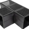 Star Drain PVC-tee, 100 x 103 mm med sort aluminiumsrist