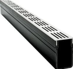 Star Drain 65 x 103 x 1000 mm PVC-rende med grå aluminiumsrist