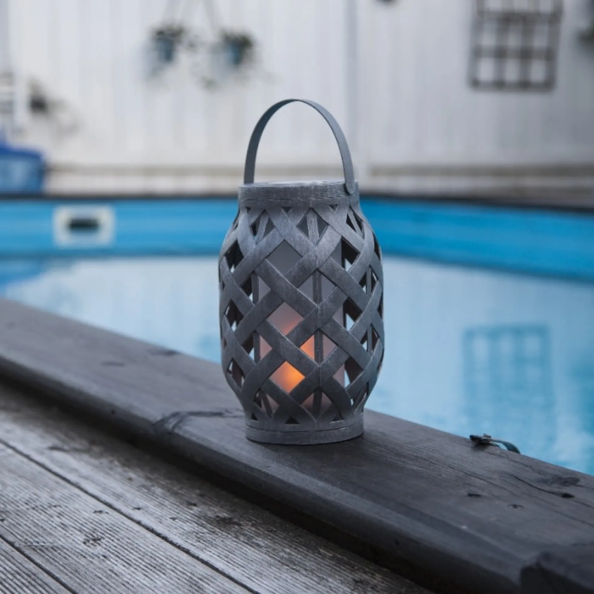 Star Trading solcelle lanterne med flammelys, grå