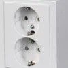 STIKKONTAKT DOBBELT UDV. 16A HVID