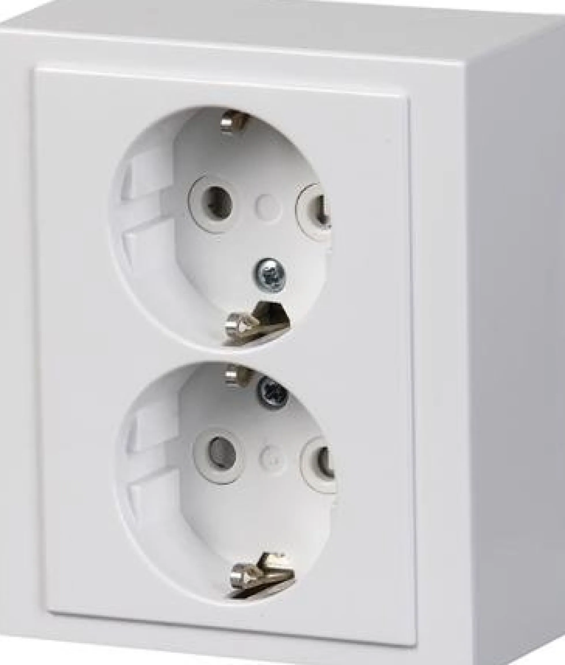 STIKKONTAKT DOBBELT UDV. 16A HVID