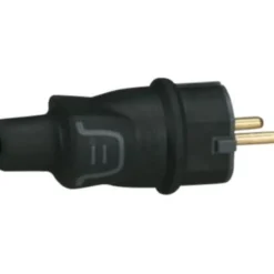 Stikprop Schuko M/J, gummi, rund, sort, IP44, 16 A, 230 V, udendørs - Legrand