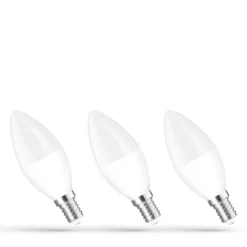3 stk. E14 6W LED kertepære, 490lm, Ikke dæmpbar, 3000K