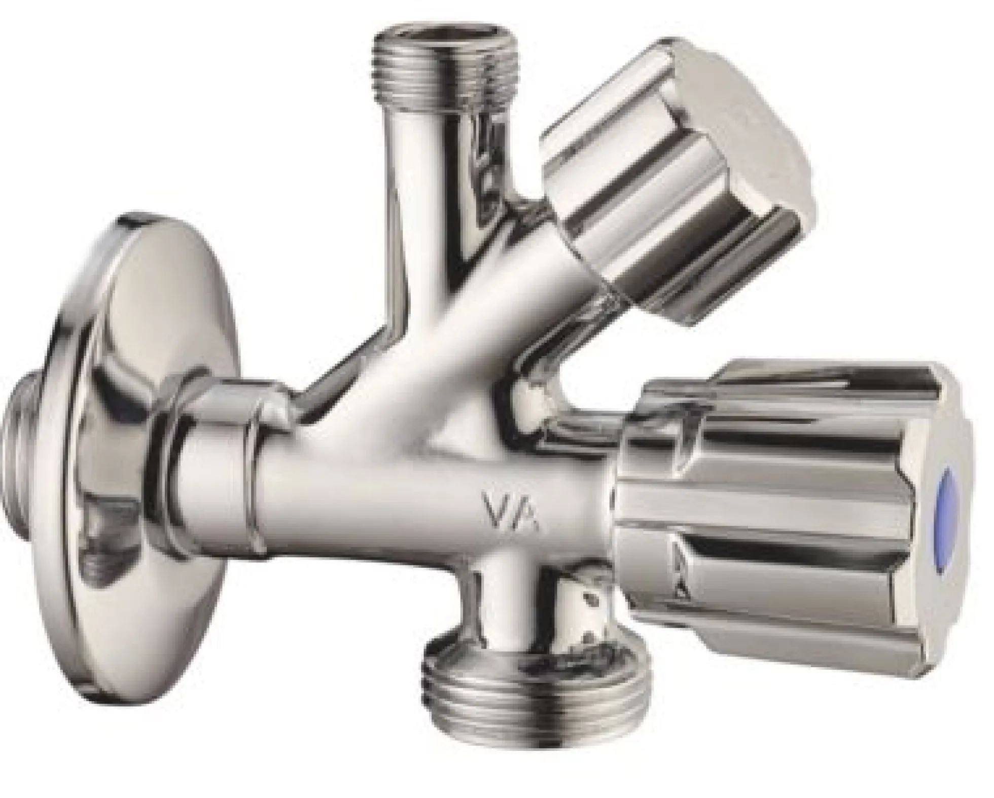 Stopventil dobbelt 1/2" x 3/8" x 3/4"