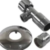 Stopventil 1/2" x 3/8" med krom roset, 56 mm