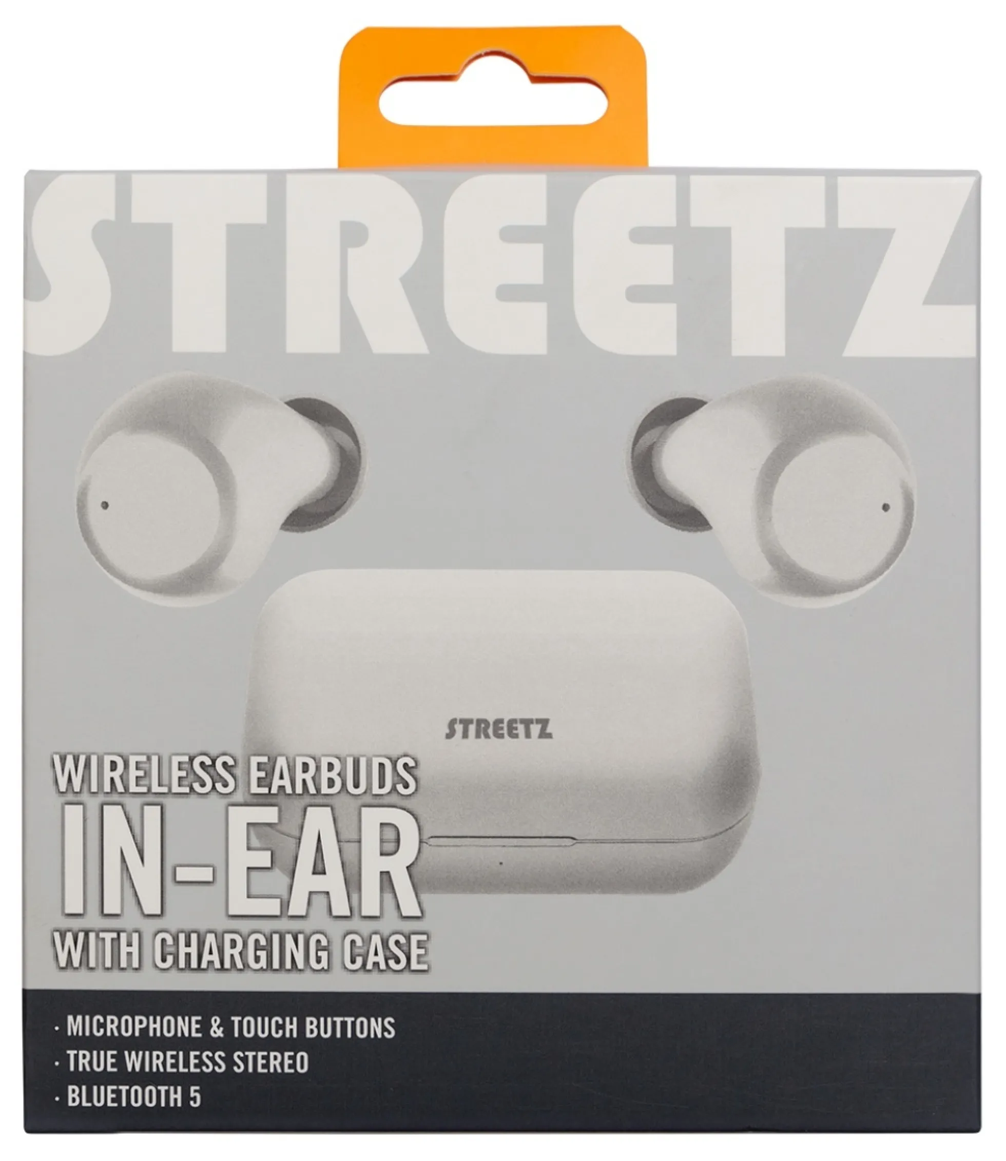 STREETZ trådløse in-ear øretelefoner med opladningsetui, BT 5, TWS, hvid