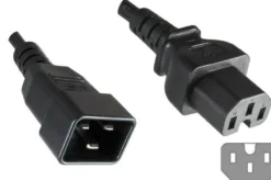 Strømkabel C20 - C15, 1,8 meter, sort, 16A, 3 x 1 mm², H05V2V2-F, VDE, ENEC, RoHS-kompatibel - MicroConnect