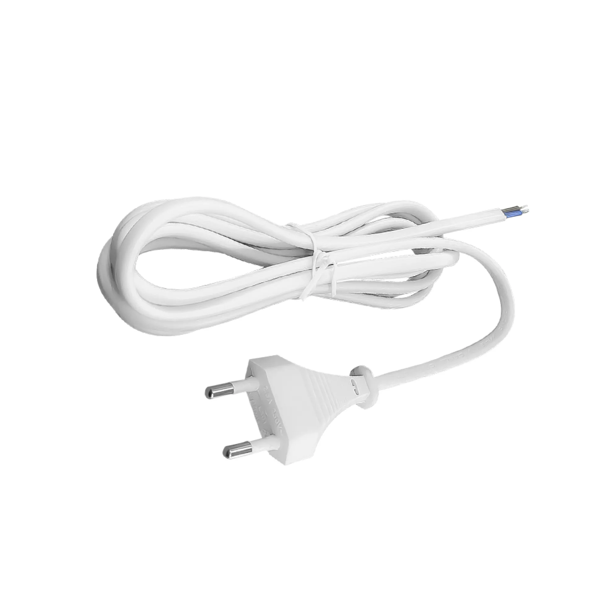 Strømkabel, 150 cm, 250V, Hvid, Eurostik, 6A