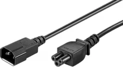 Strømkabel C5 til C14, 1,8 meter, H05VV-F3x0,75mm2 CU, hun-han - MicroConnect