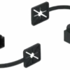 Støvhætte til RJ45 stik med monteringsklips, sort