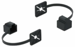 Støvhætte til RJ45 stik med monteringsklips, sort