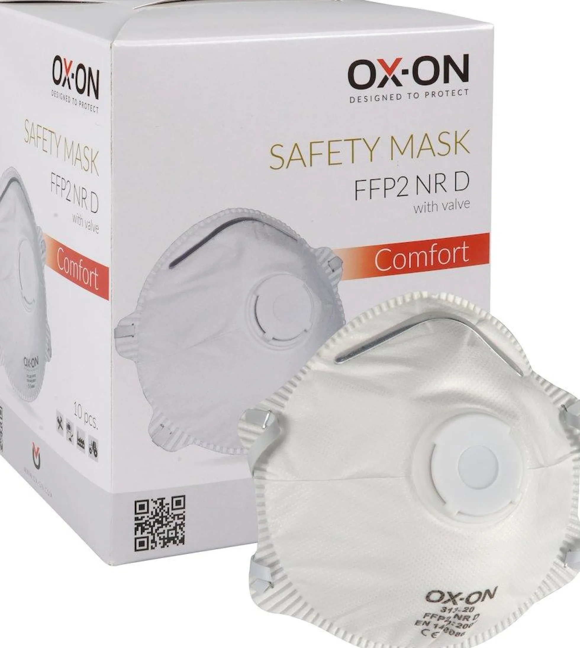 Støvmaske Comfort P2 m/ventil, 10 stk/pak, Godkendelse EN149