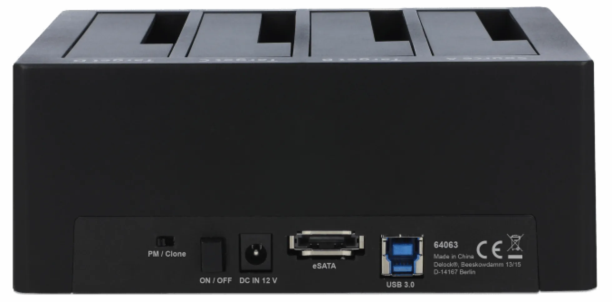SuperSpeed USB 5 Gbps docking station, 4xSATA HDD/SSD clone