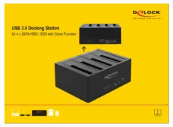 SuperSpeed USB 5 Gbps docking station, 4xSATA HDD/SSD clone