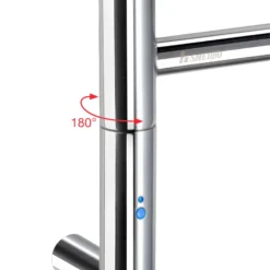 Svingbar el-håndklædetørrer i poleret stål, 777 x 403, rustfrit - Smedbo