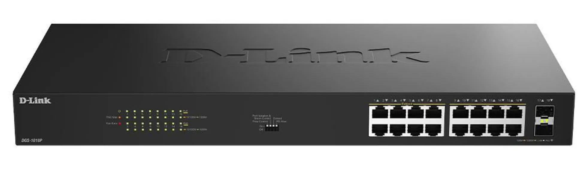 Switch 16 x 1G PoE, DGS-1018P - D-Link