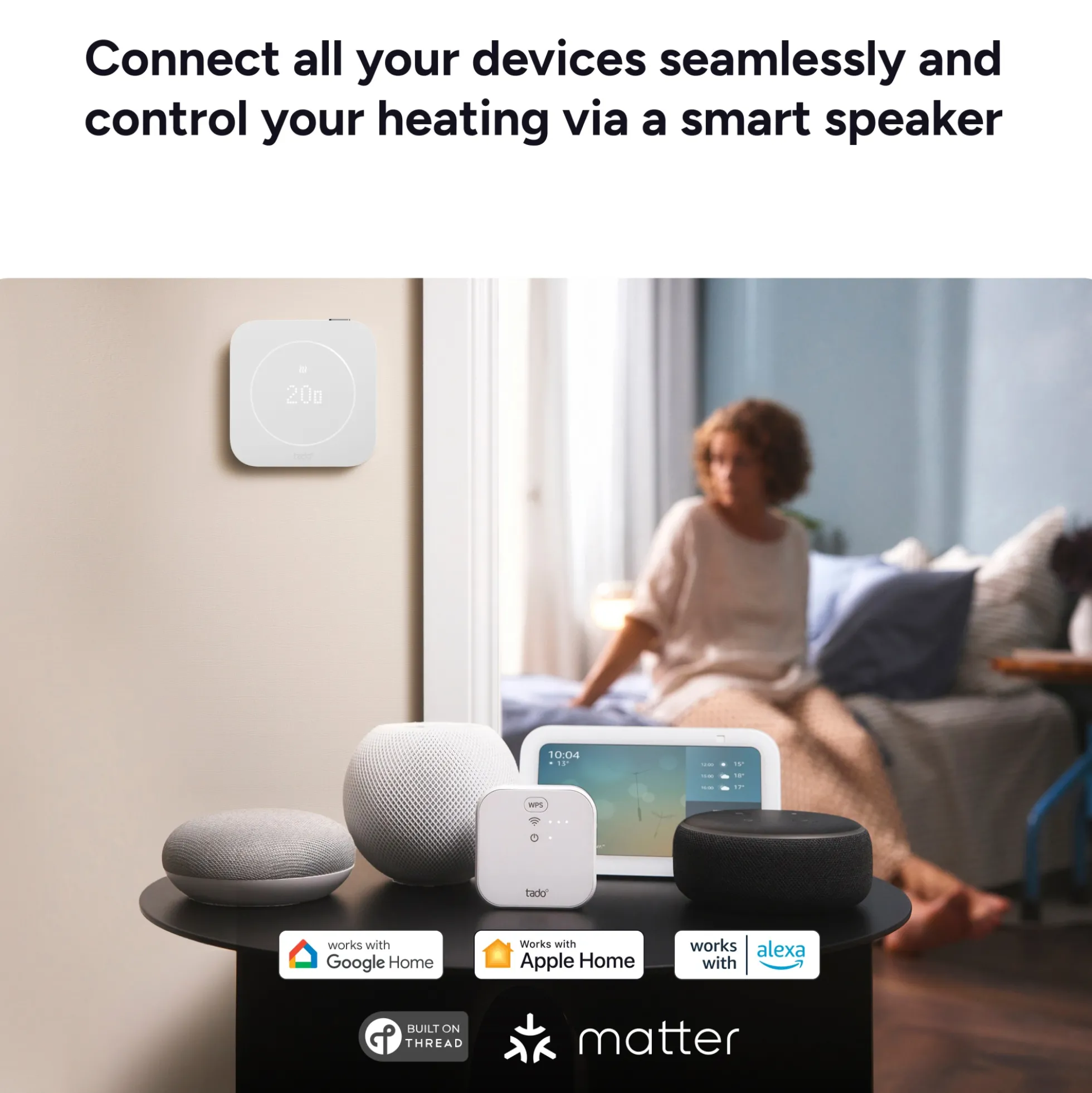 tado° Wireless Smart Thermostat X, trådløs termostat, Matter (2nd Gen)
