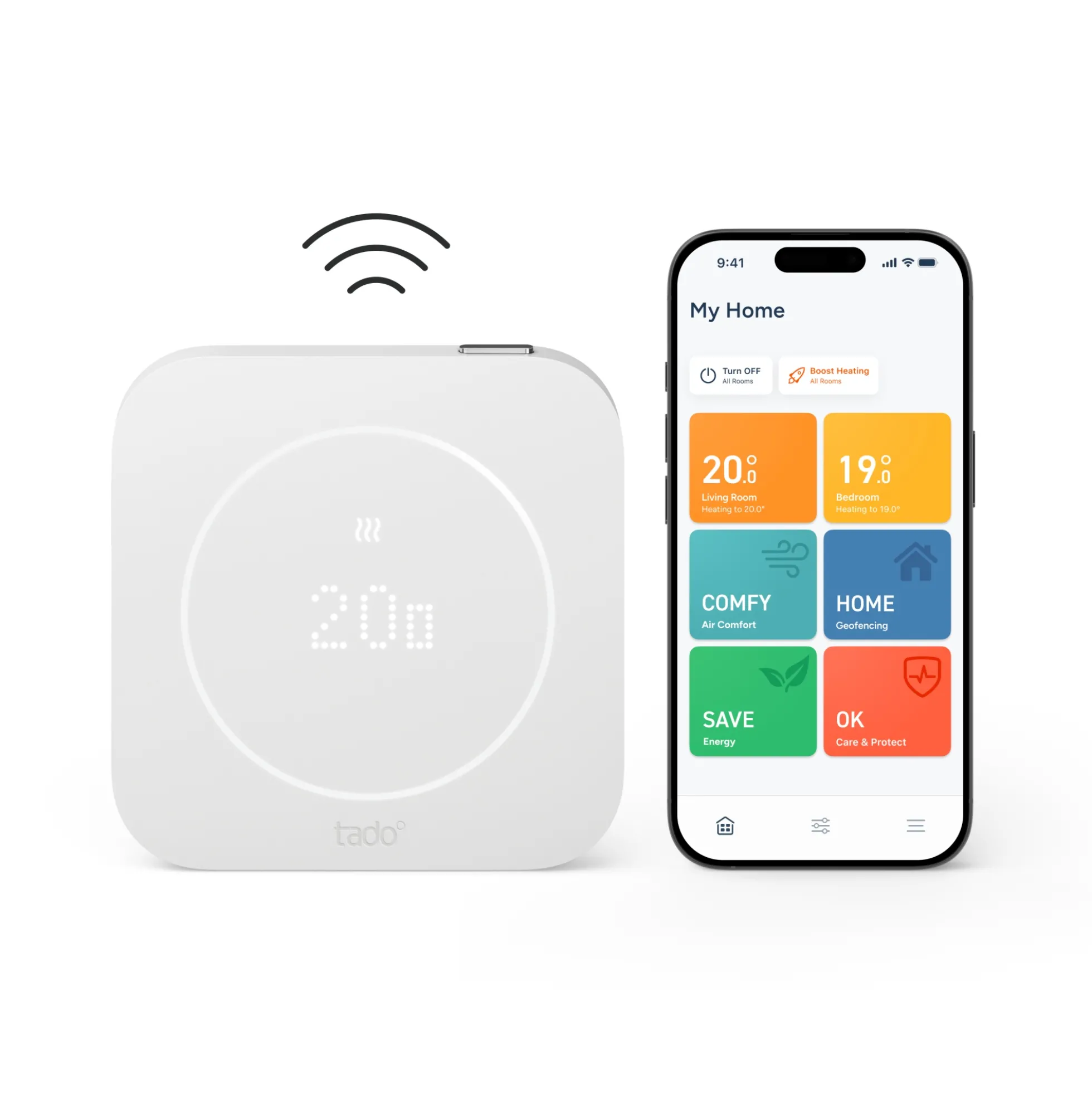 tado° Wireless Smart Thermostat X, trådløs termostat, Matter (2nd Gen)