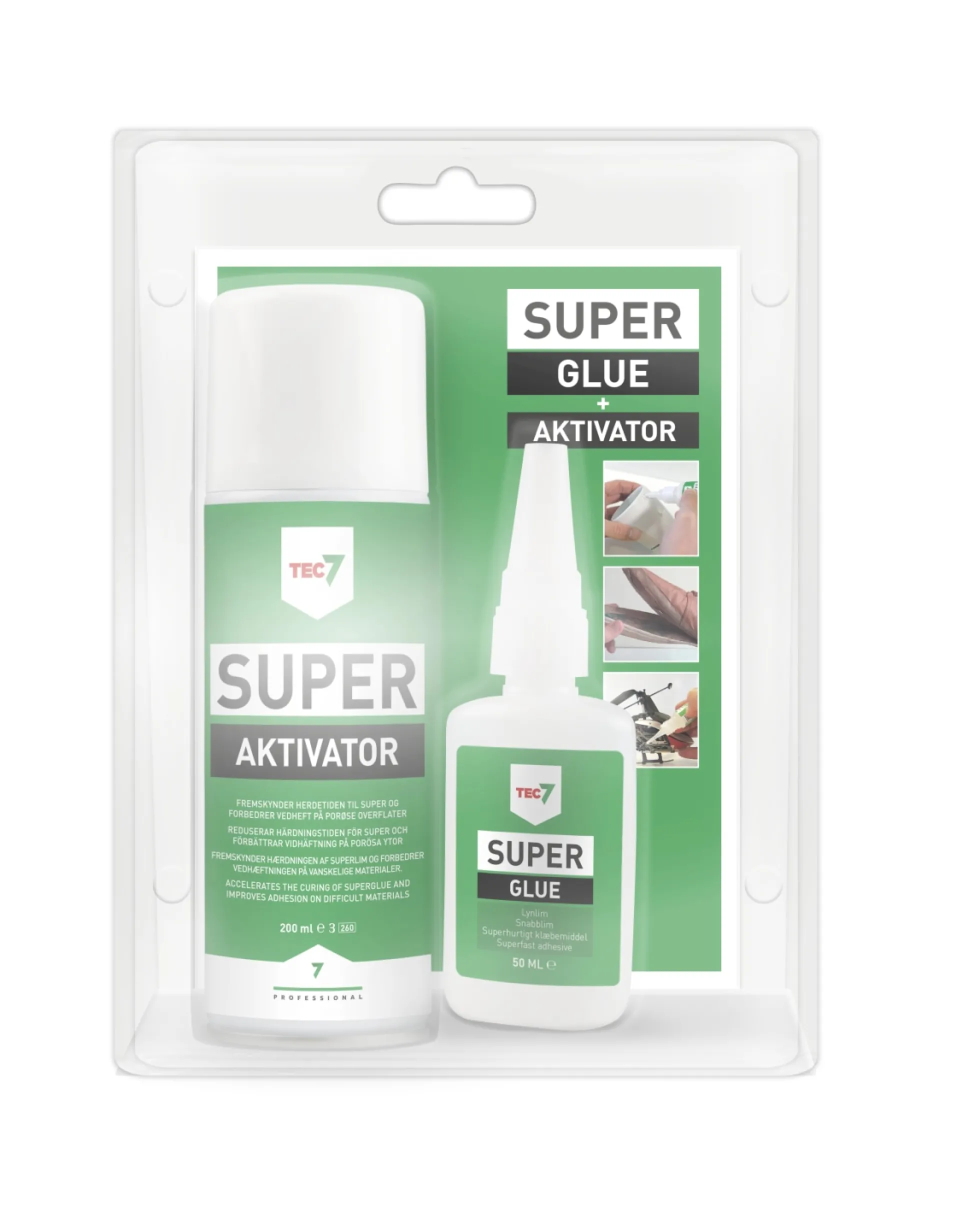 TEC7 superlimsystem, SUPER lim & aktivator, 50 + 200 ml