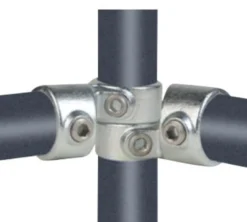 Tee flex , galvaniseret, vandrørs-fitting til stativ og reol - Pipe Clamps