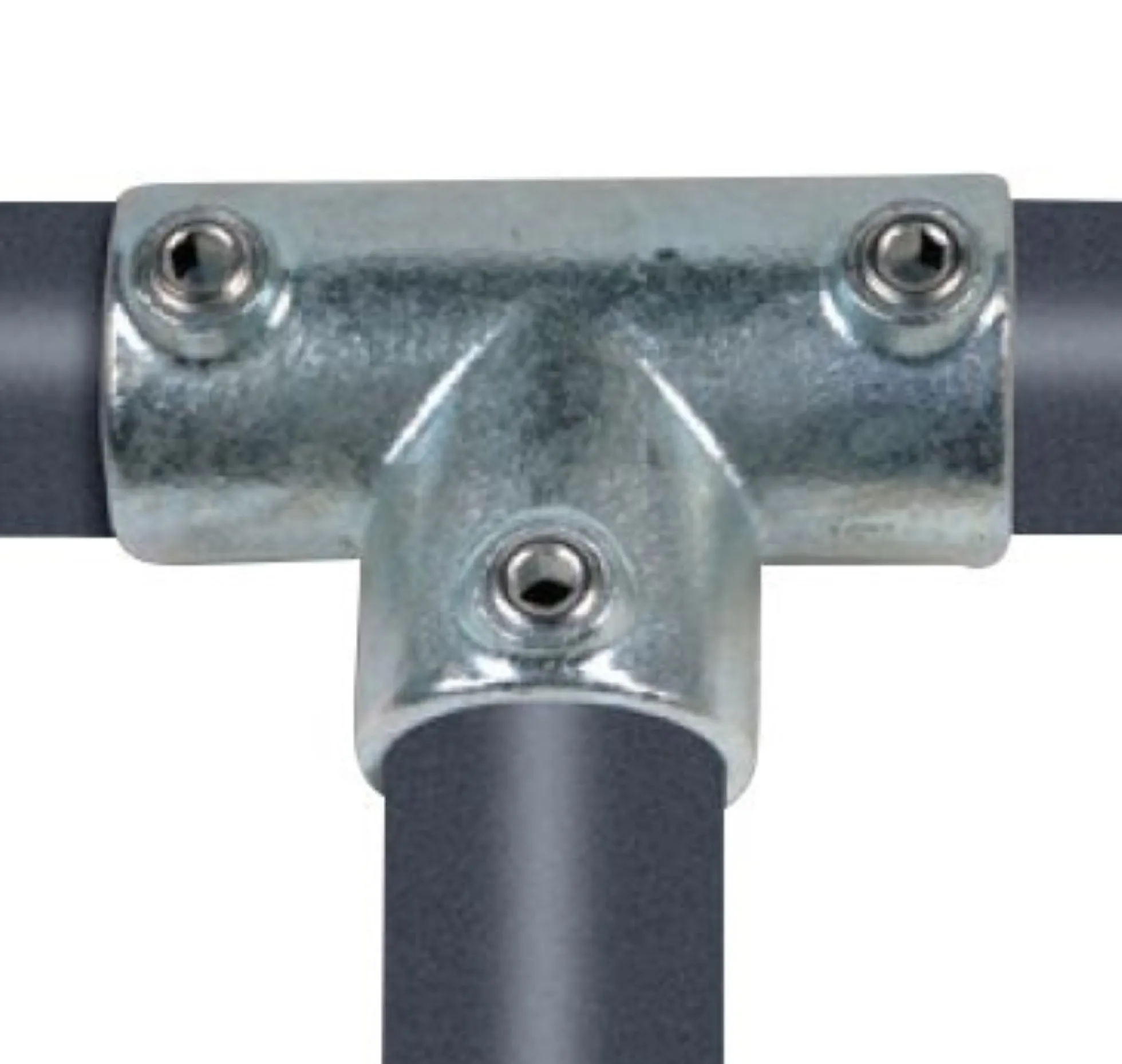 Tee, galvaniseret, vandrørs-fitting til stativ og reol - Pipe Clamps